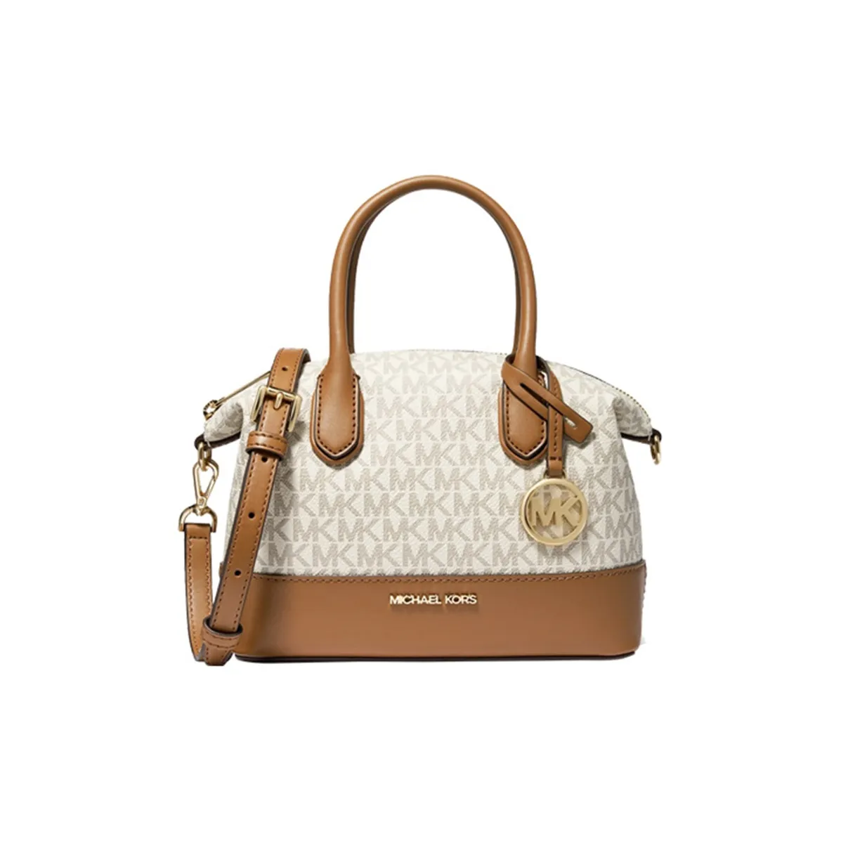 MICHAEL KORS Искусственная кожа Пельменная сумка Маленькая Женская Ванильно-белая и Коричневая Желудь