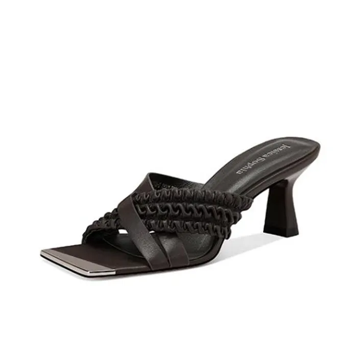 JESSICA SOPHIA Вязаные ткани Противоскользящие Устойчивые к истиранию Слипоны Женские Темный кофейный