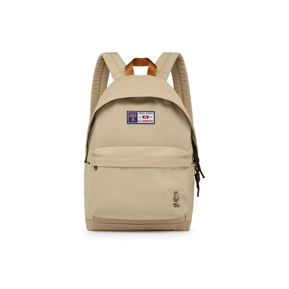 Teenie Weenie Fabric Backpack Large Size Unisex Light Khaki/Black