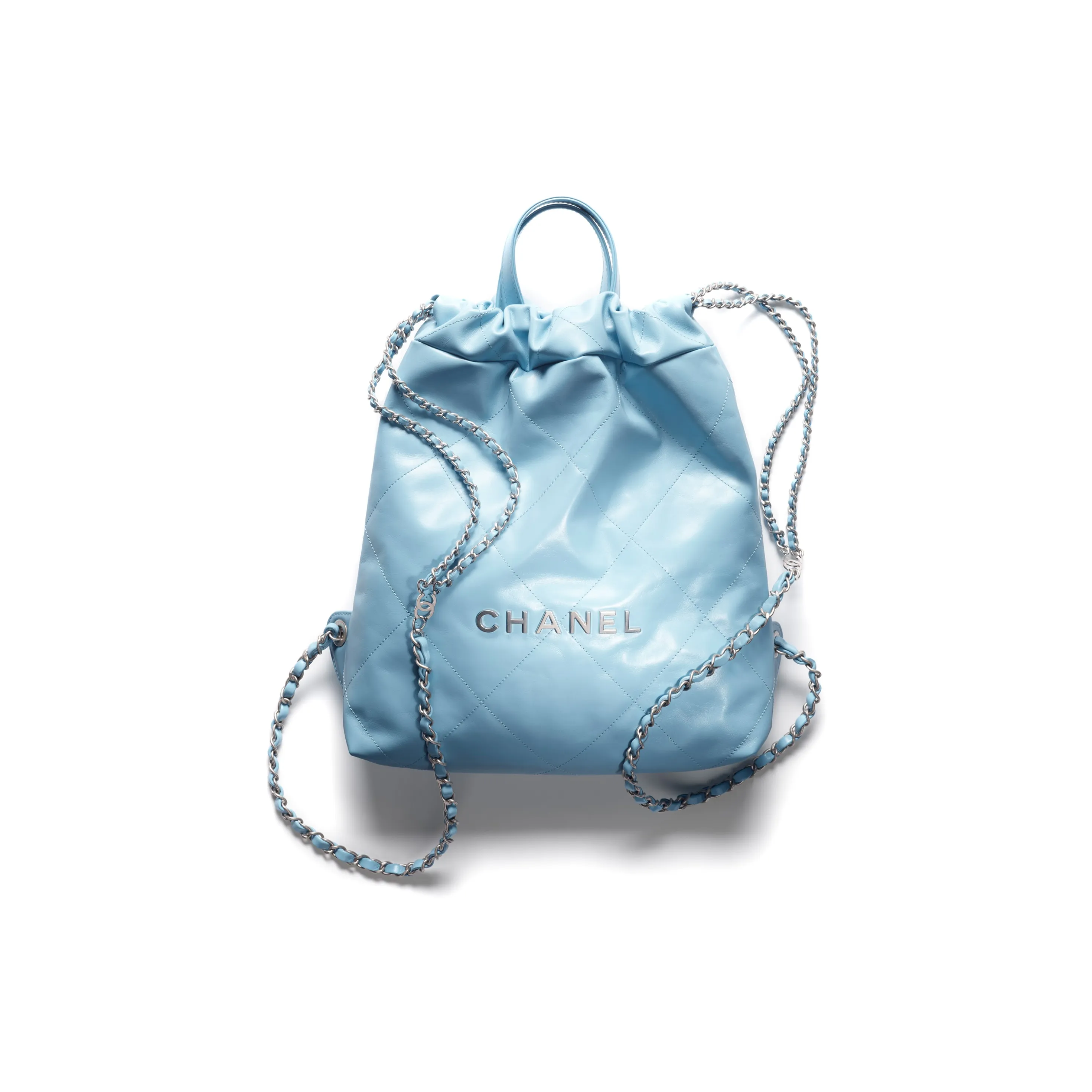 CHANEL Calfskin Backpack Small Size Women's Light Blue