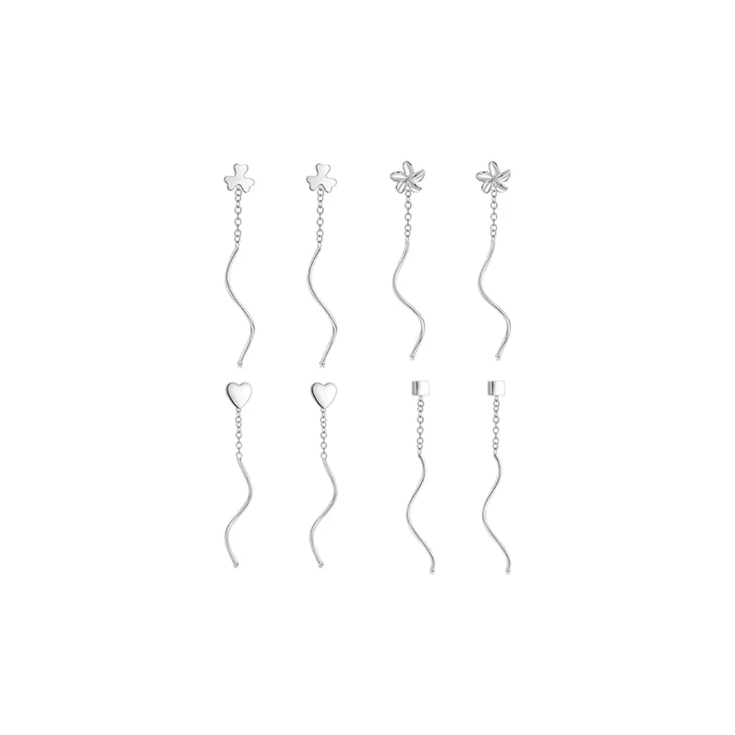 AAJF S999 Silver Drop Earrings Women's