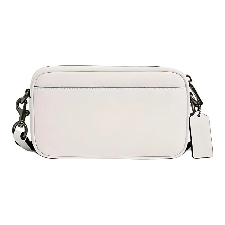 COACH Cow Leather Shoulder Bag Crossbody Bag Small Size Women's Gray Copper & White