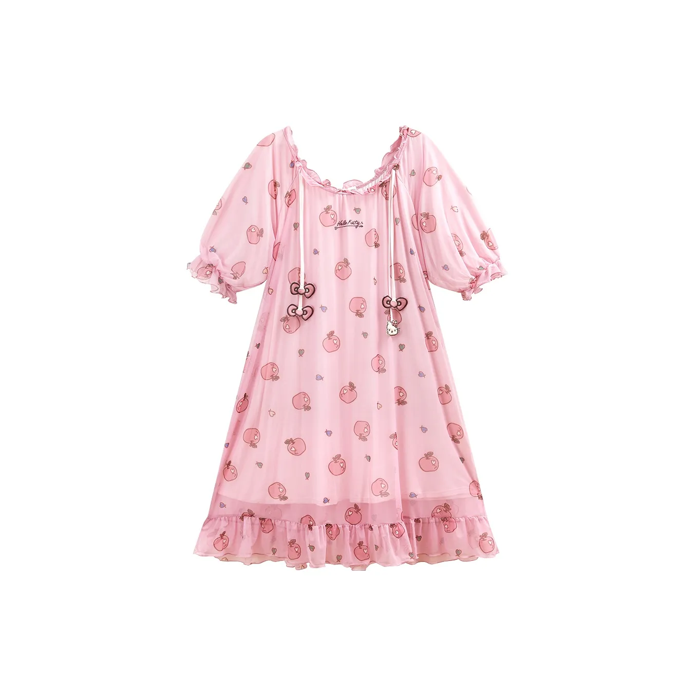 GUKOO x Hello Kitty/ Nightgown Women's Light Orange Pink