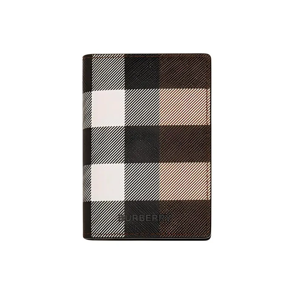 Burberry Складной Футляр Для Карт В Клетку 4 Отделения Для Карт Внутренние Карманы Со Свободным Доступом Вручную Прокрашенные Края