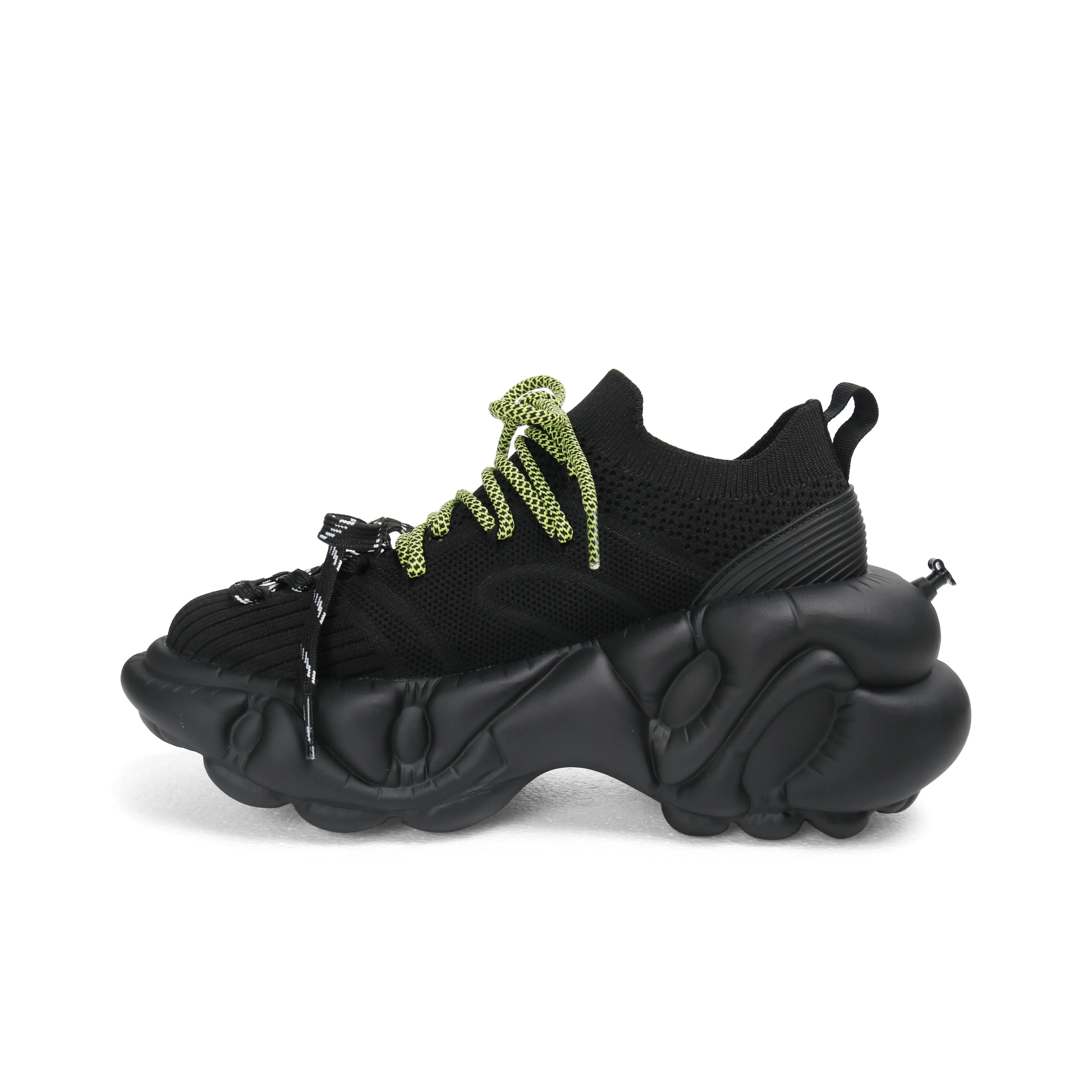 ZERO COSMOS Breathable Height Increase Low Top Chunky Sneakers Unisex Black
