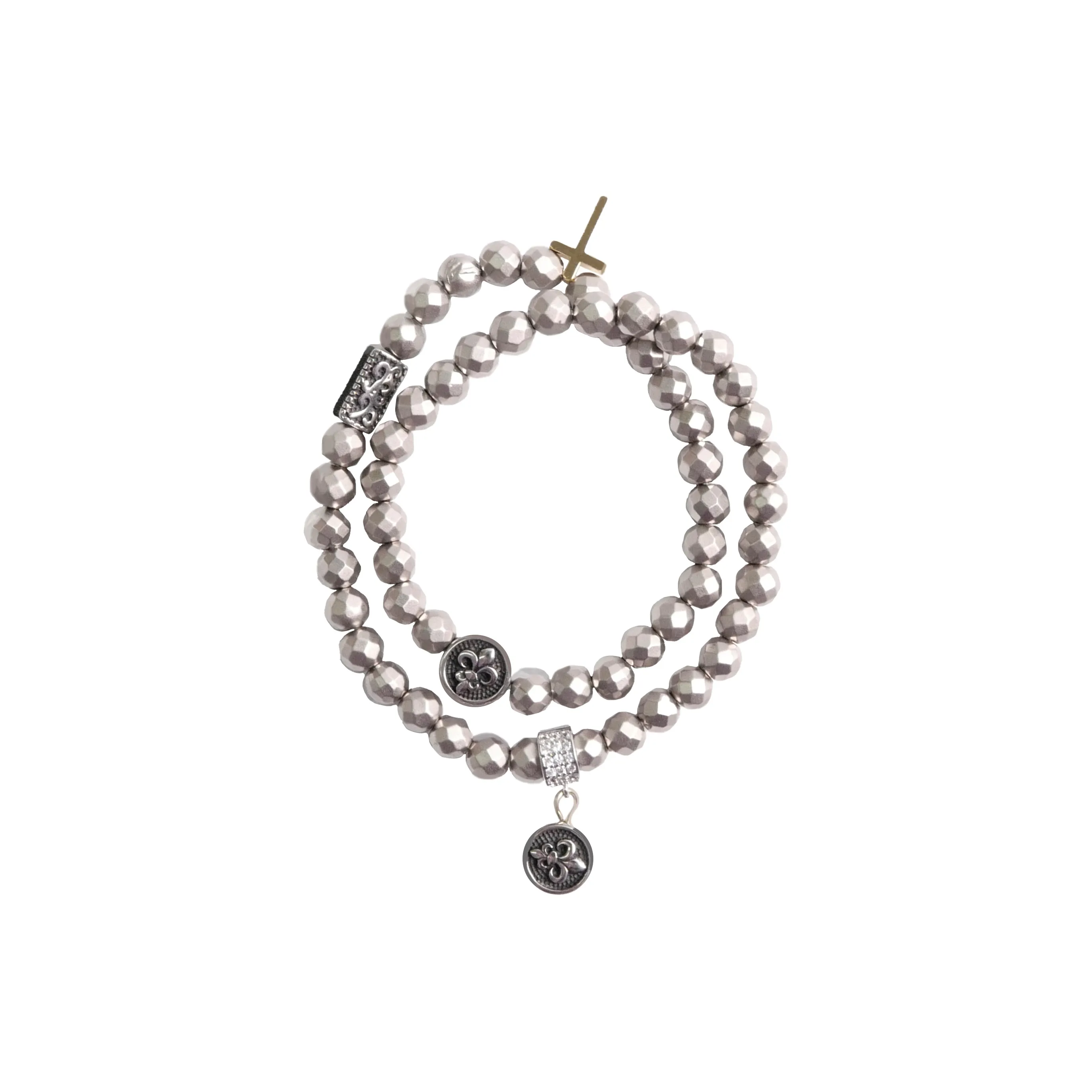 DREAM PARTY Медный сплав синтетический кубический цирконий браслет с бусинами унисекс