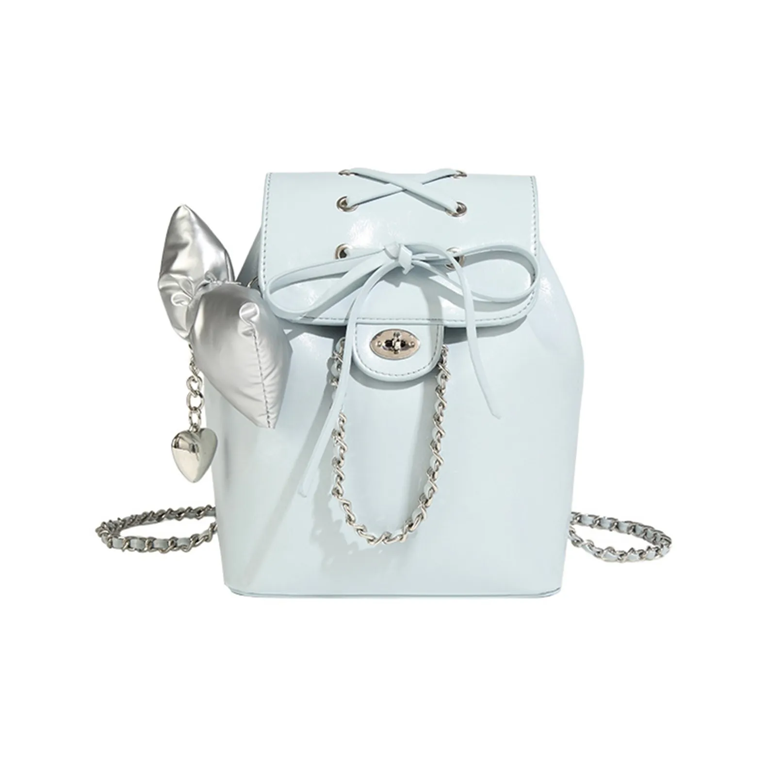 UNITE STAR PU Backpack Medium Size Women's Blue/Pink/Silver
