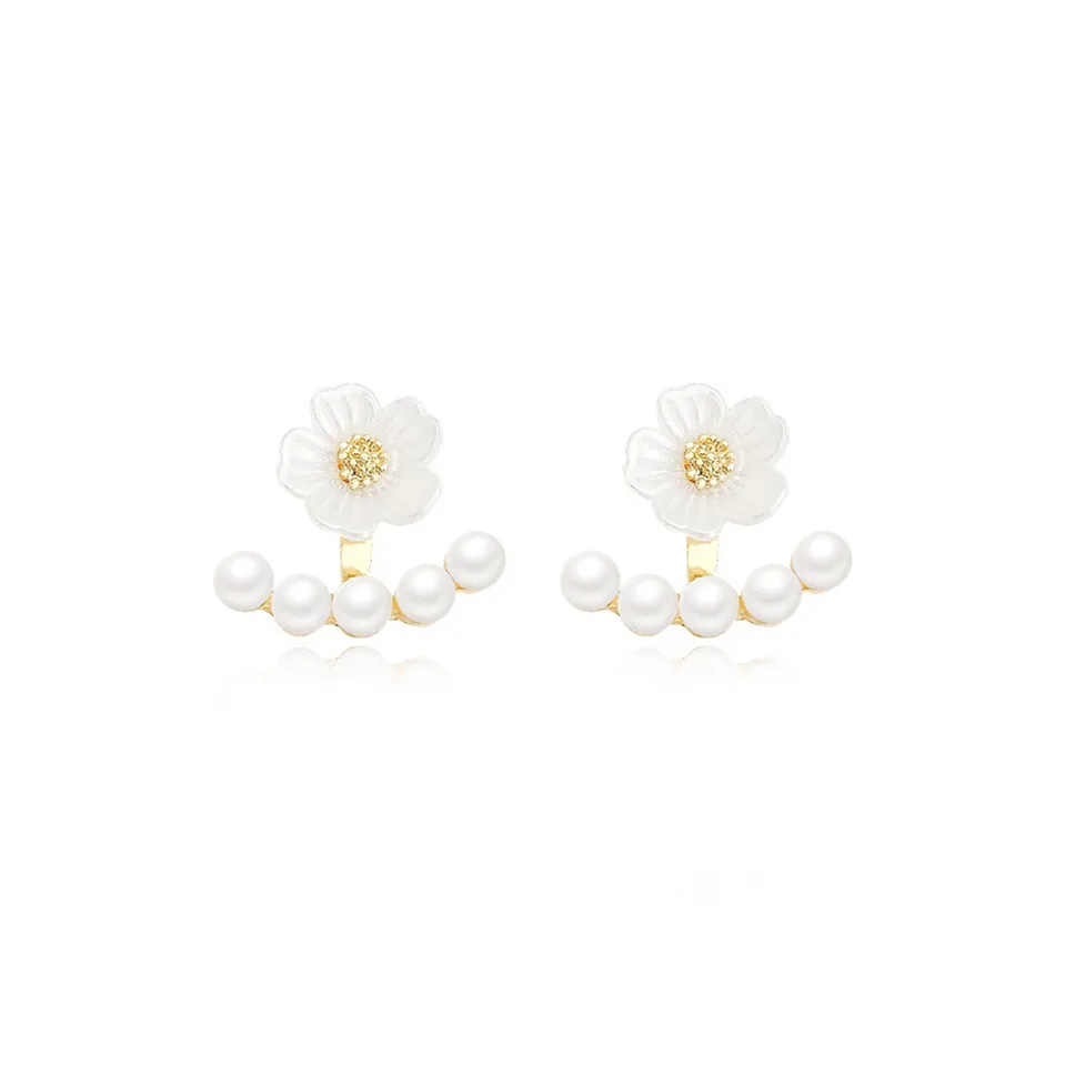 VKVK Shell Pearl Stud Earrings Women's