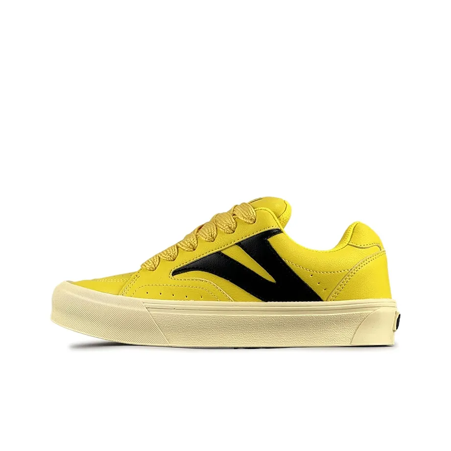 VFDF Пухлые туфли Slip Resistant Abrasion Resistant Низкий топ Кроссовки для скейтбординга Унисекс Желтый черный