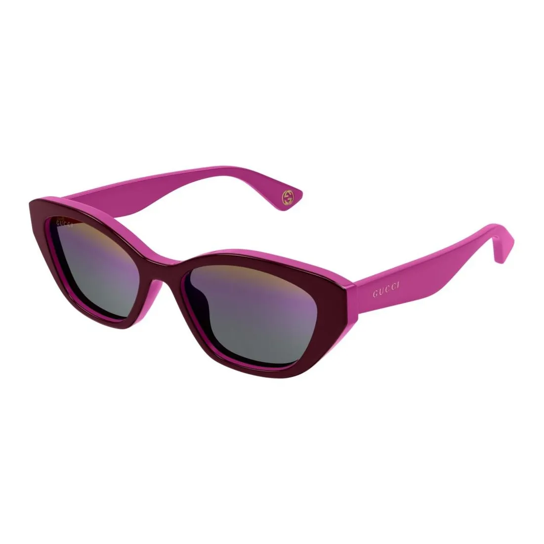 GUCCI Recycled Acetate Cat Eye Sunglasses Unisex Burgundy