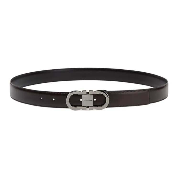 Ferragamo Ремни из коровьей кожи Мужской Кофейный Ширина 3 см