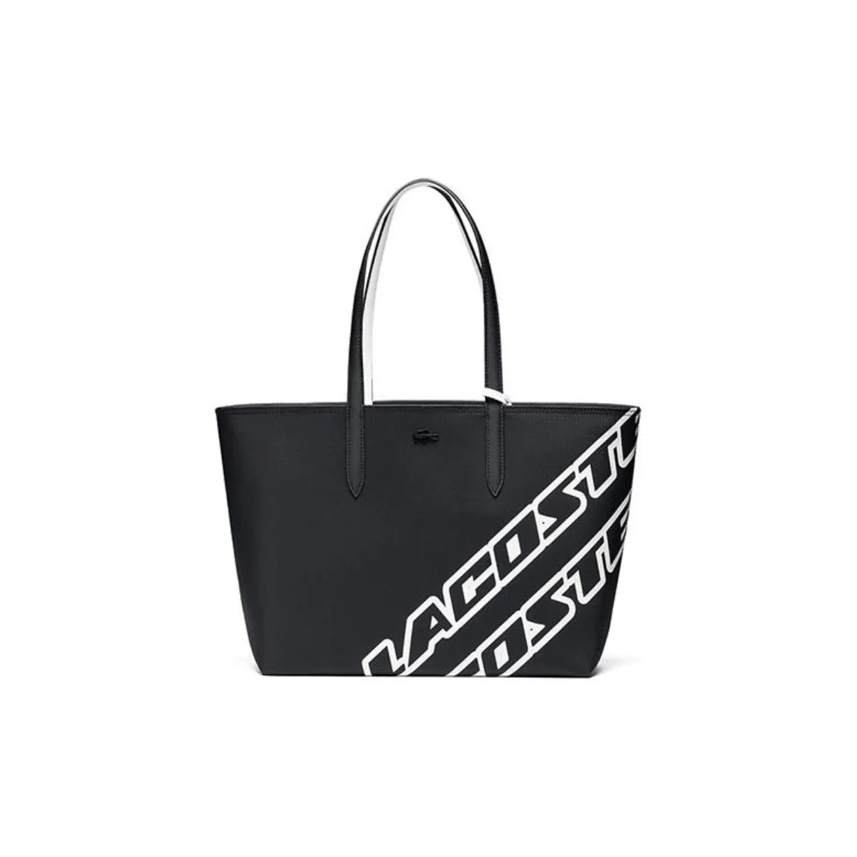 Сумка Tote из ПВХ в сотрудничестве с LACOSTE Сумка для покупок Сумка через плечо Большая женская Черная