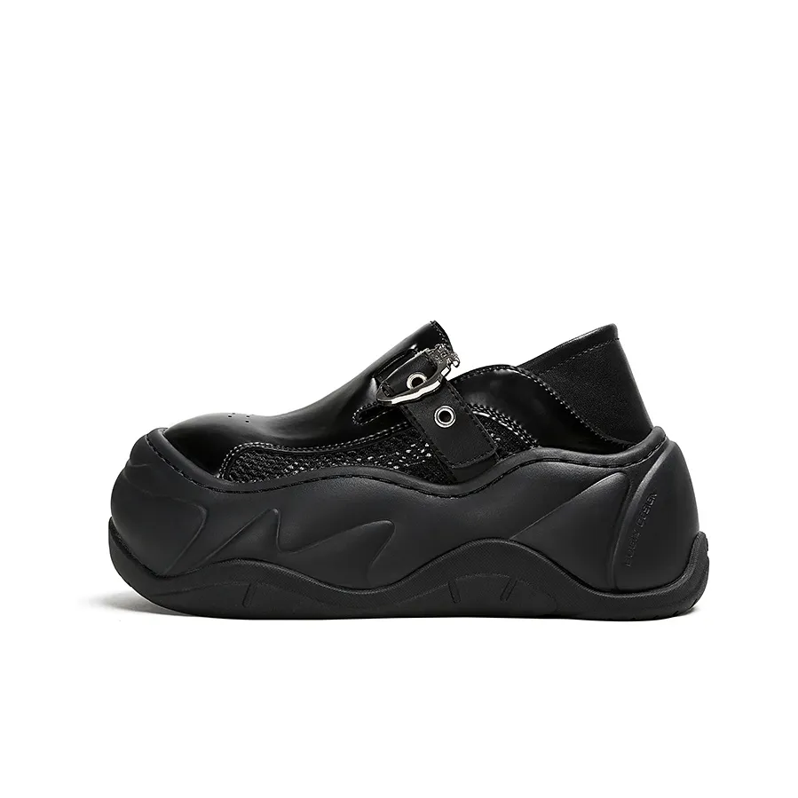 FY SPR Wifi Collection Height Increasing Low Top Ugly Cute Chunky Shoes Women's Black