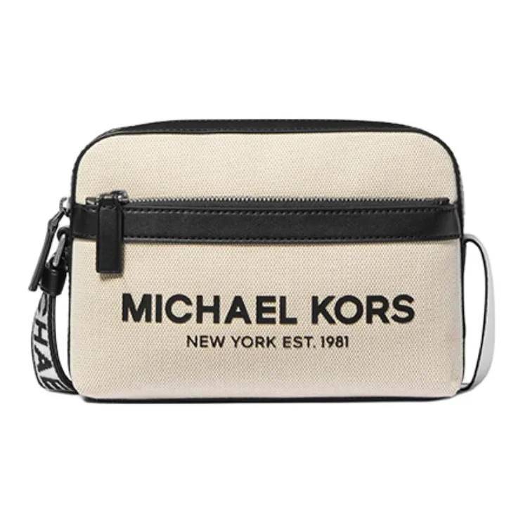 MICHAEL KORS MK Cooper Холст Сумка через плечо Мужская Бежевая и Черная