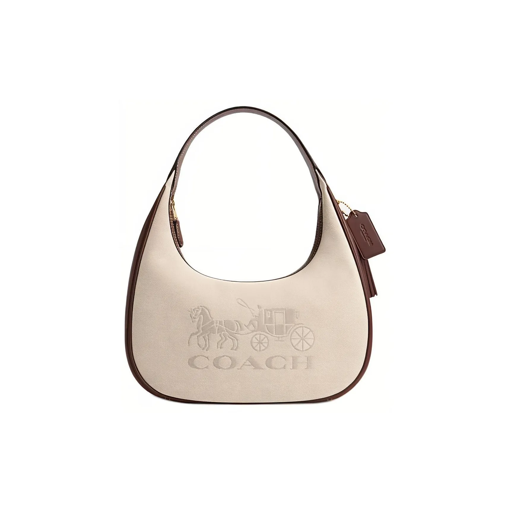 COACH Сумка из ткани с коровьей кожей сумка через плечо большая женская естественного цвета