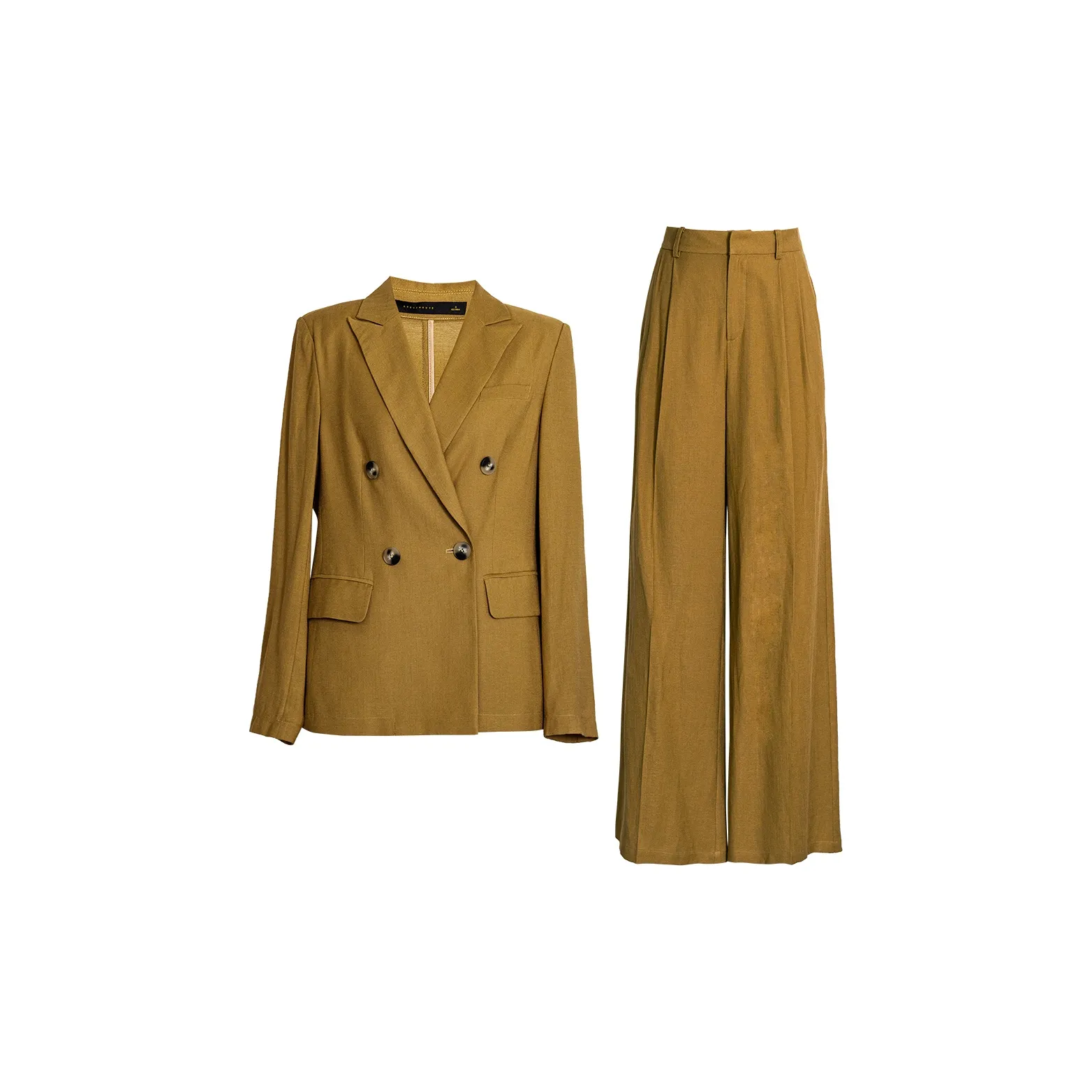 ROEYSHOUSE Бизнес-костюм женский коричневый желтый