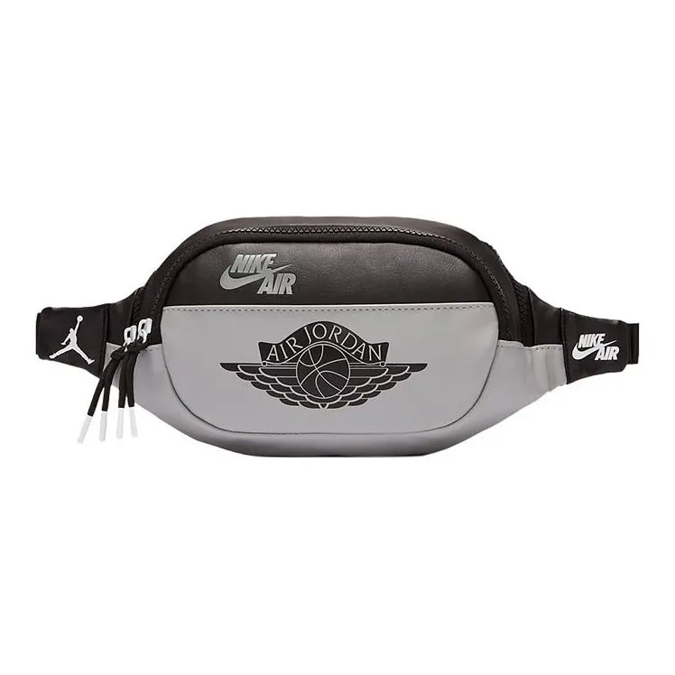 Jordan Synthetic Leather One Shoulder Crossbody Bag Sling Bag Fanny Pack Small Size Unisex Shadow Gray/Black Gray