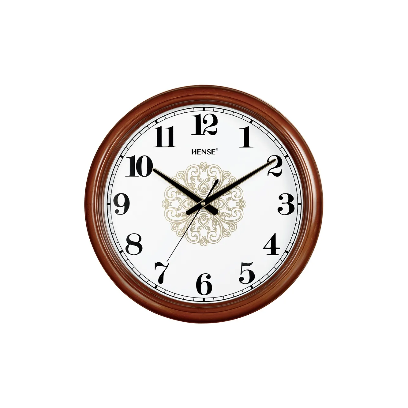 HENSE Кварцевый механизм Wood Стена Часы Унисекс Белый циферблат HW91