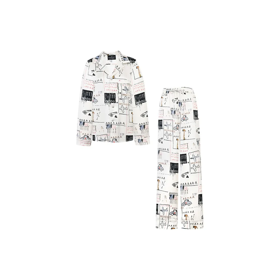 SILKY MIRACLE x Jean Michel Basquiat SS24 Pajama Gift Box Unisex Beige Gray