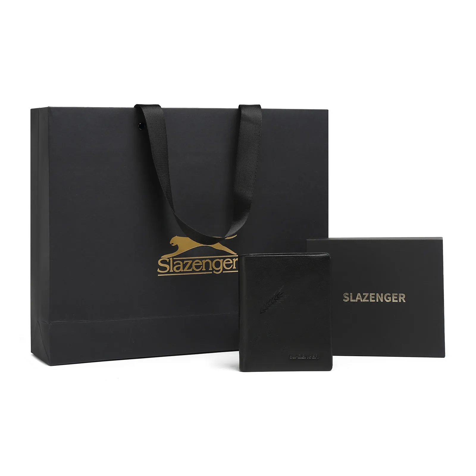 Slazenger Top Коровья кожа Натуральная кожа Кошелек Стандартный Мужской Черный