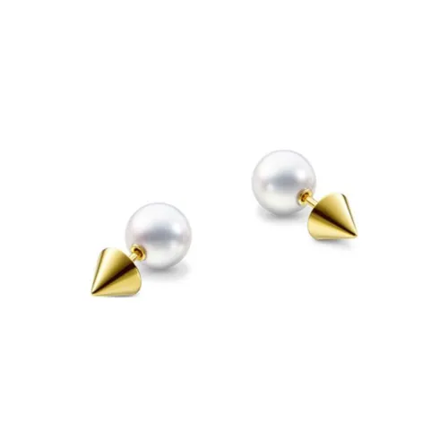 TASAKI 18K Золотые Серьги-гвоздики Унисекс