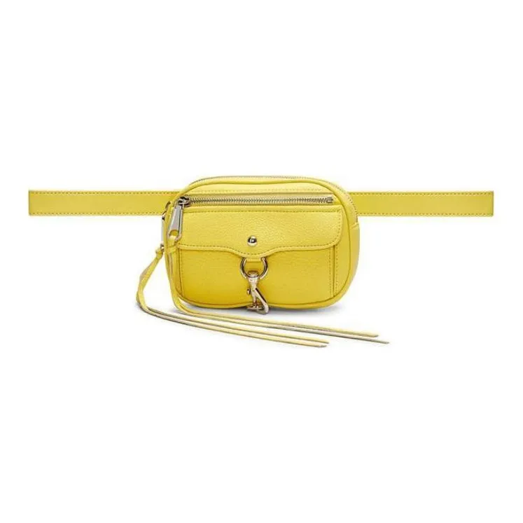 REBECCA MINKOFF Genuine Leather Fanny Pack Unisex Yellow