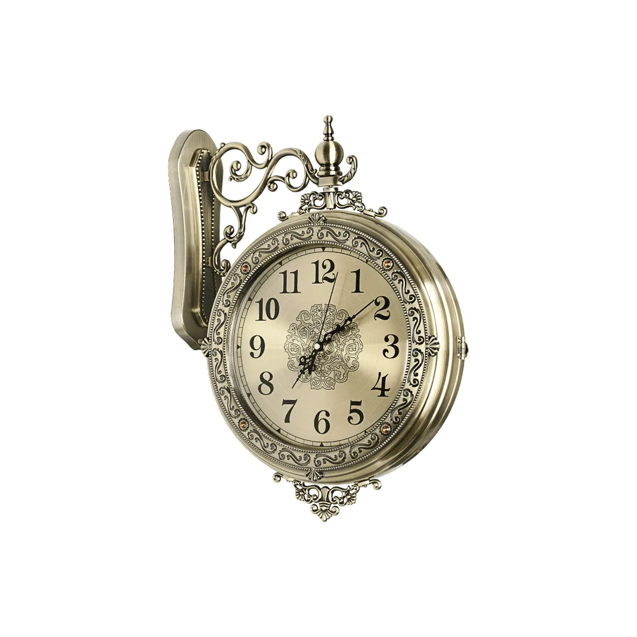 HENSE Кварцевый механизм Металлический Стенной Часы Унисекс Золотой Циферблат HDS18