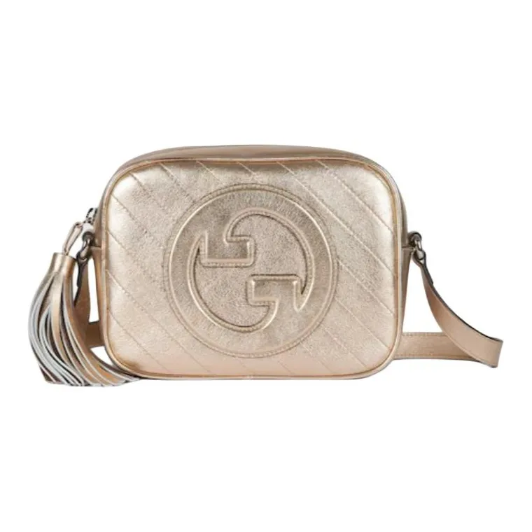 GUCCI Leather Crossbody Bag, Shoulder Bag Women's Gold