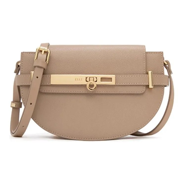 ELLE Коровья кожа Saddle Сумка Сумка через плечо Сумка для ноутбука Женская Серый Оливковый зеленый Кофейный