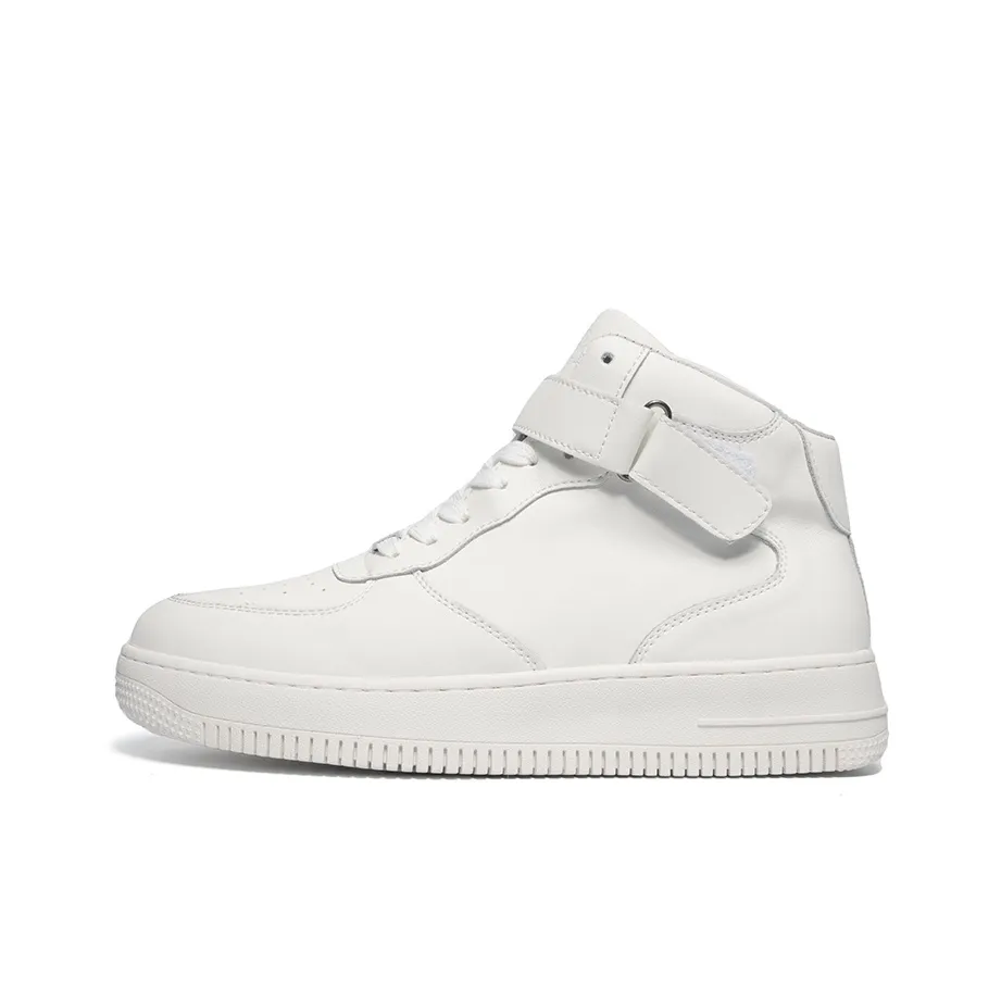Haobin Support Mid-Top Skateboard Shoes Unisex White