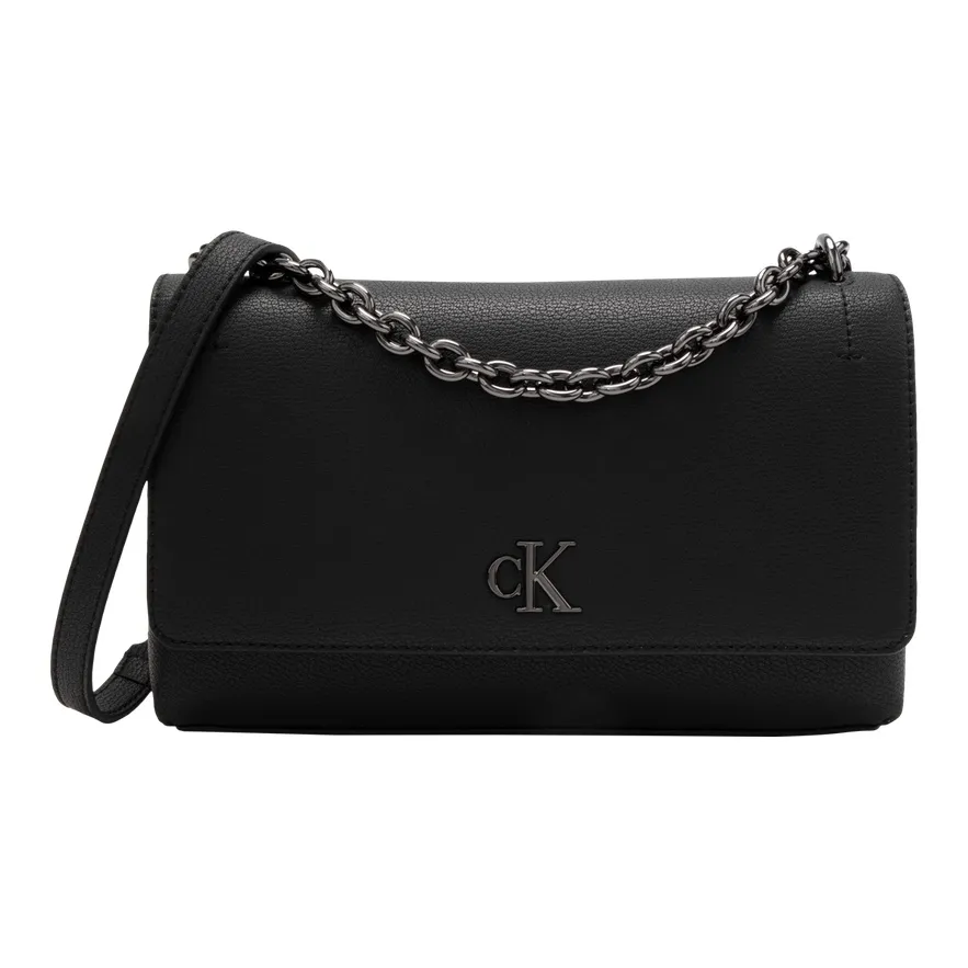 calvin Watch KLEIN Blended Material Crossbody Bag Medium Size Women's Space Black