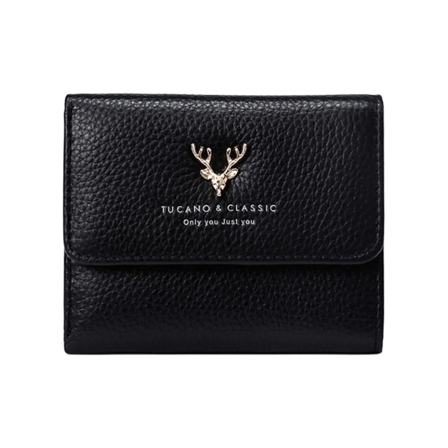 TUCANO Кошелек из коровьей кожи женский черный экрю