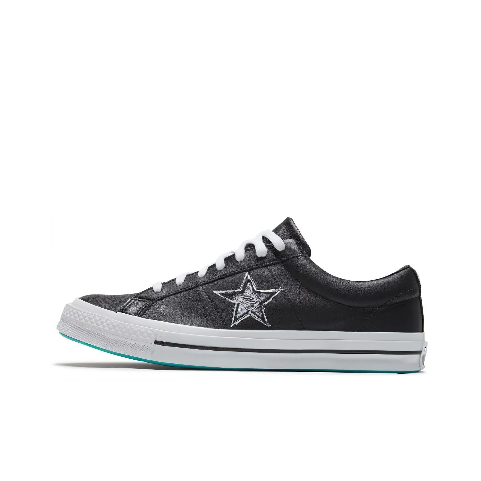 Конверс One Star Series Graffiti Star Low Top Canvas Shoes Unisex Black White