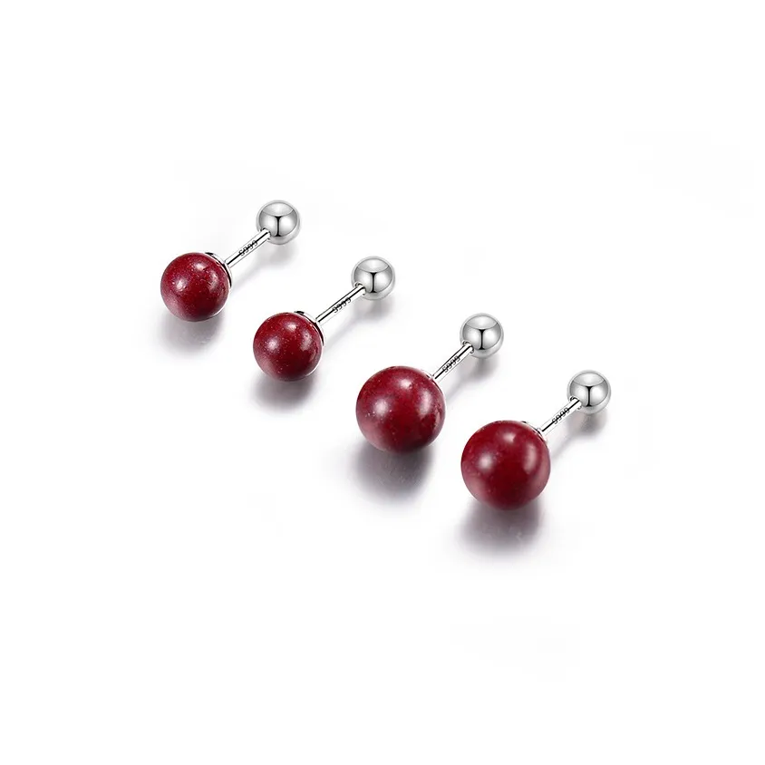 Red All Year Round Jade Stud Earrings Women's