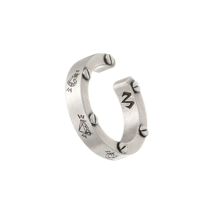 BABAMA Кольца из нержавеющей стали мужские антикварное серебро