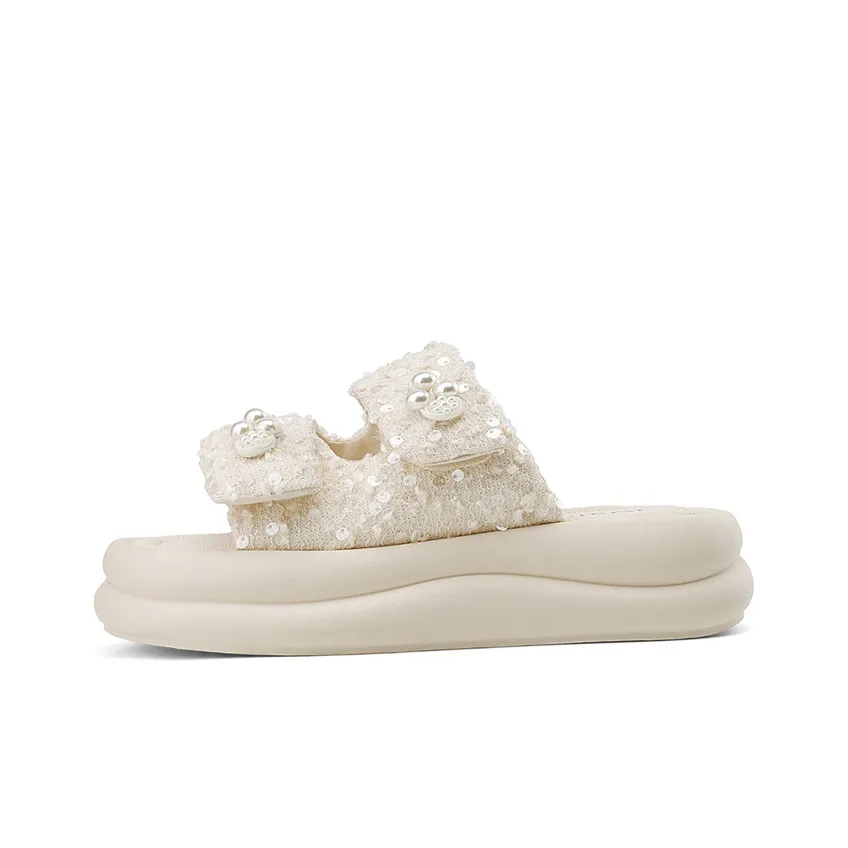 JOSINY PU Polyurethane Cut-Out Woven Slip-Resistant Slide Slippers Women's