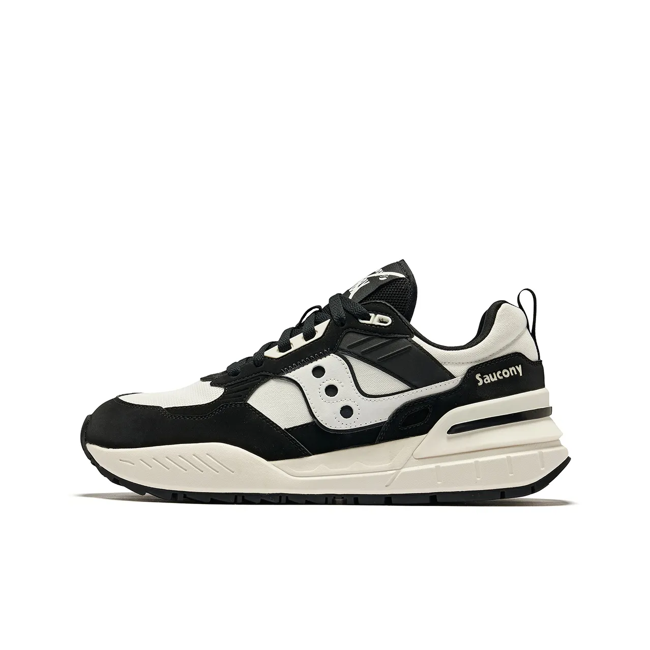 Saucony Shadow 5000 Slip-Resistant Abrasion-Resistant Low-Top Беговые кроссовки Унисекс Черный Бежевый