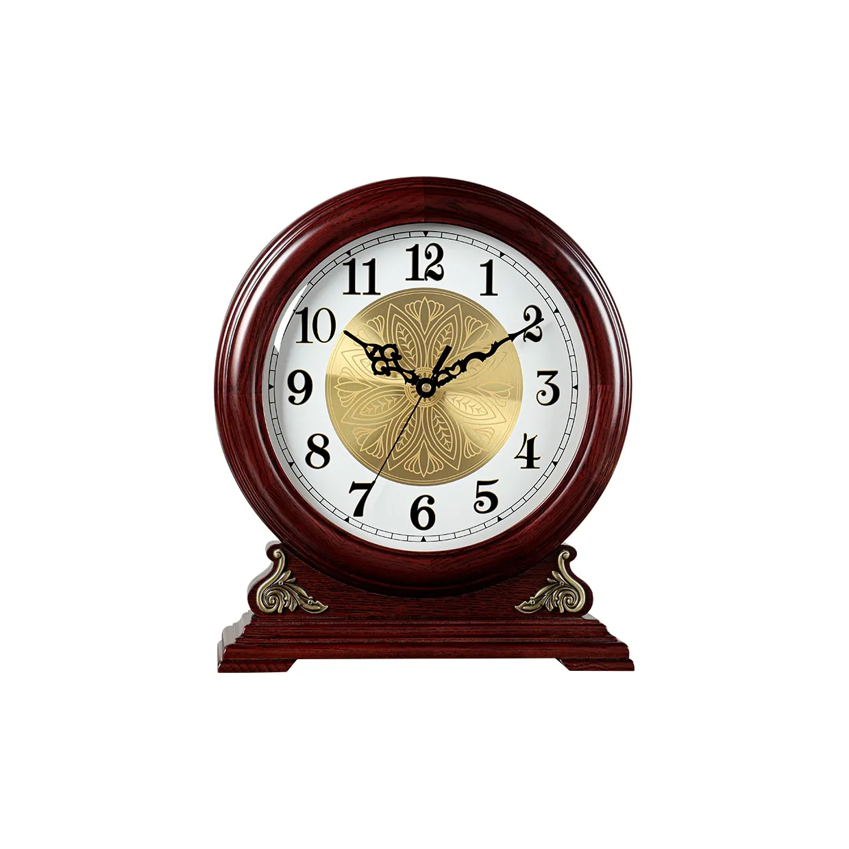 HENSE Кварцевый механизм настольные часы из массива дерева унисекс золотой циферблат модель HD208