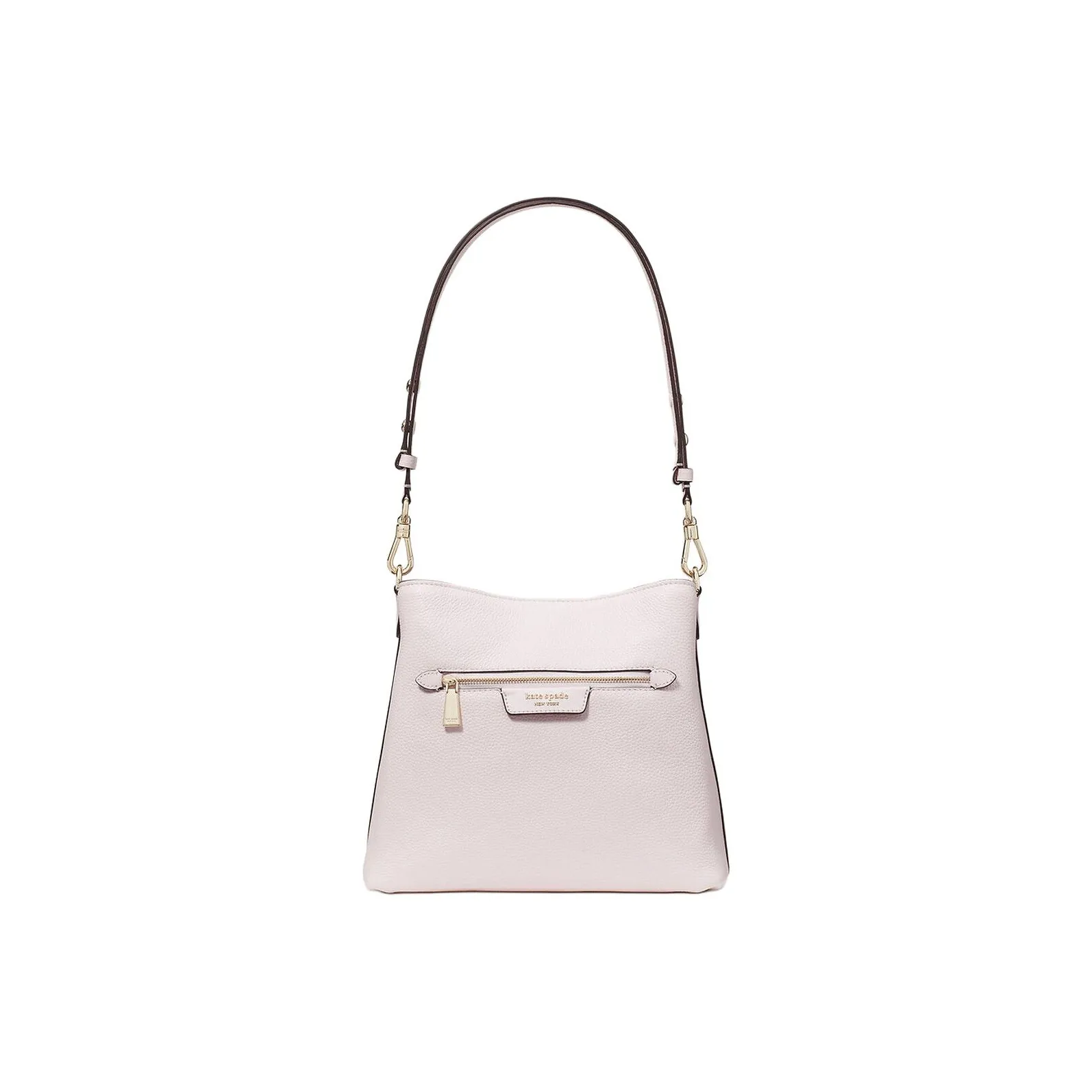 Kate Spade Hudson Litchi Grain Leather Crossbody Bag, Shoulder Bag Regular Women's Shimmery Pink