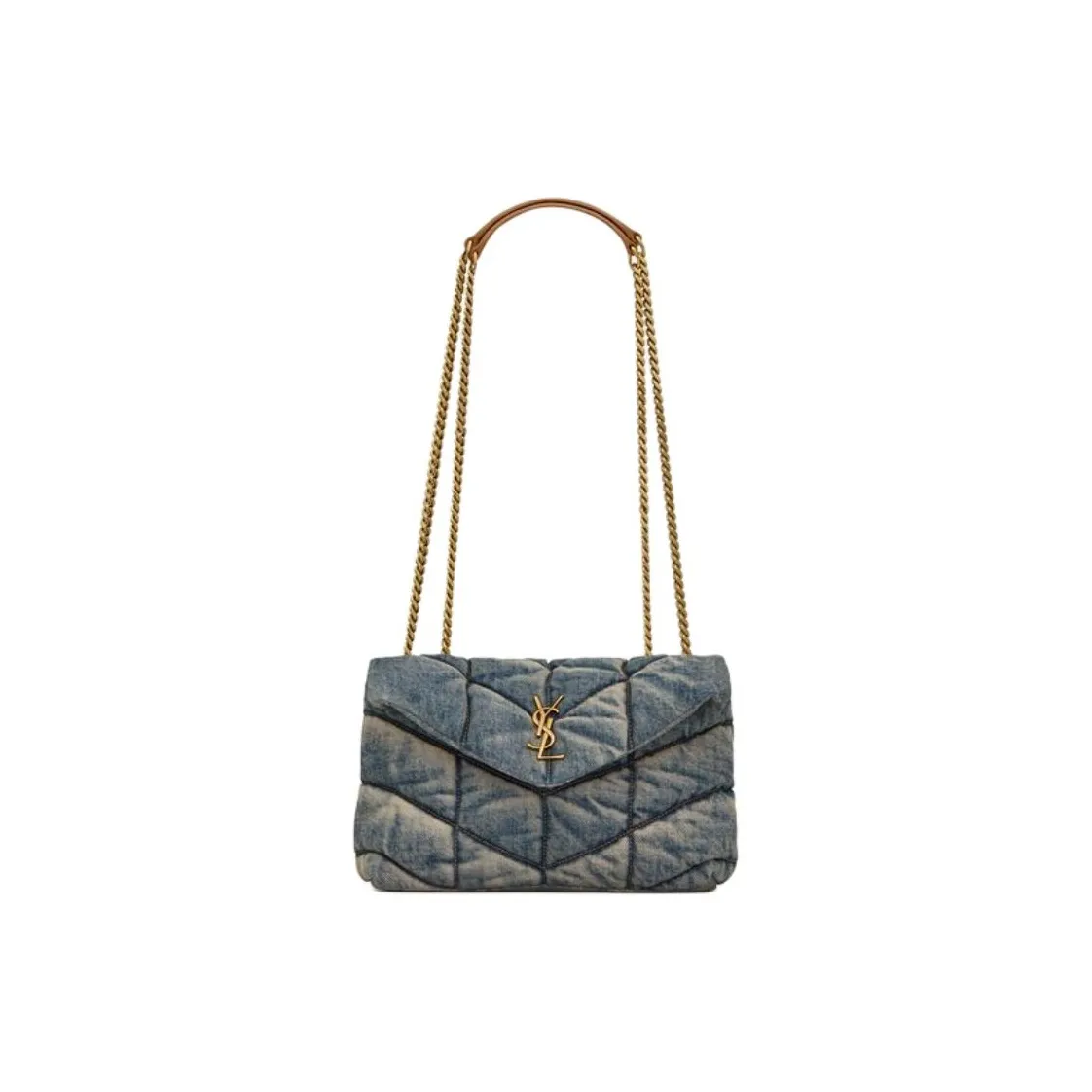 SAINT LAURENT Denim Portable Crossbody Bag Shoulder Bag Women's Denim Blue