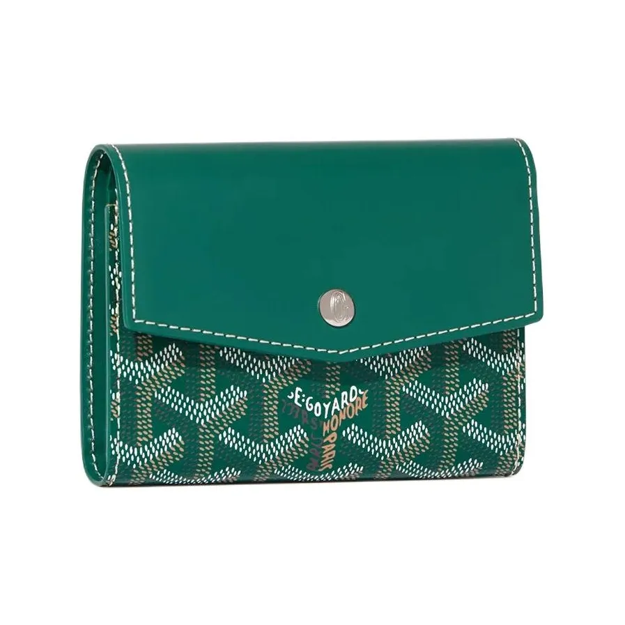GOYARD Canvas With Calfskin Wallet Unisex Green
