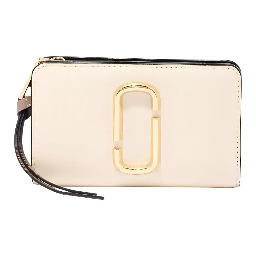 MARC JACOBS Snapshot Leather Wallet Women's Ecru/Black