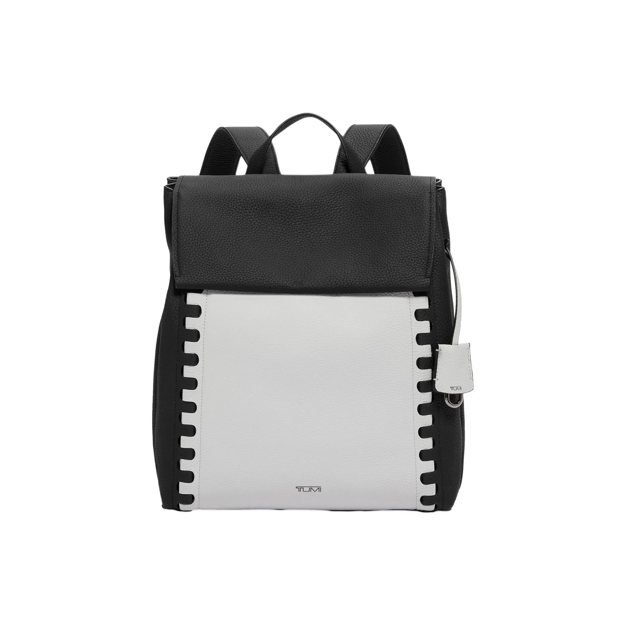 TUMI Cow Leather Backpack Medium Size Women's Gray & Black
