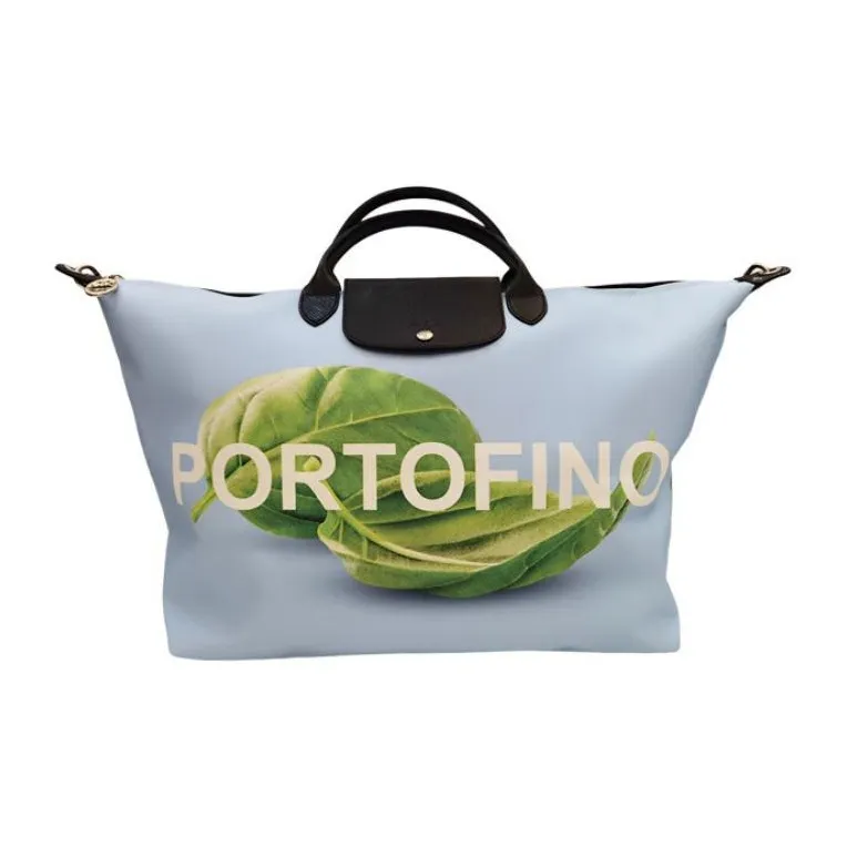 LONGCHAMP Canvas Bag Handbag Travel Bag Tubas Women's Sky Blue