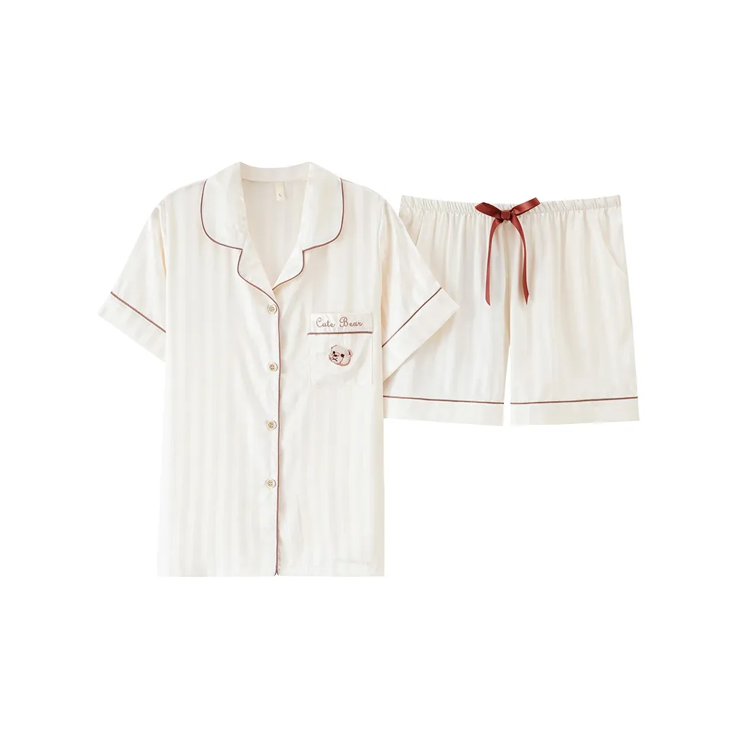 The Story Of The Flower Season Pajama Set Women's White