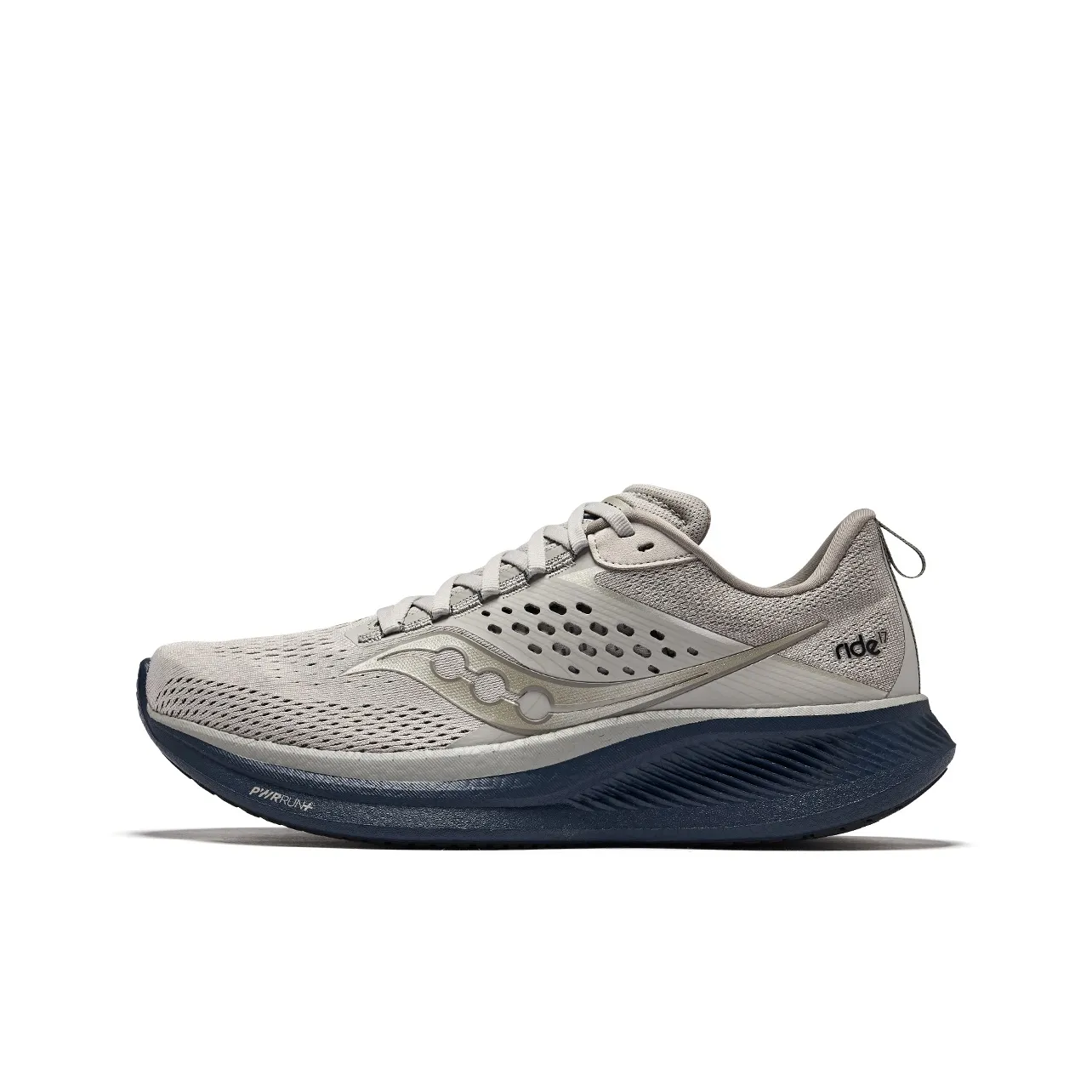 Saucony RIDE 17 Cushioning Low-Top Running Shoes Men's Light Gray