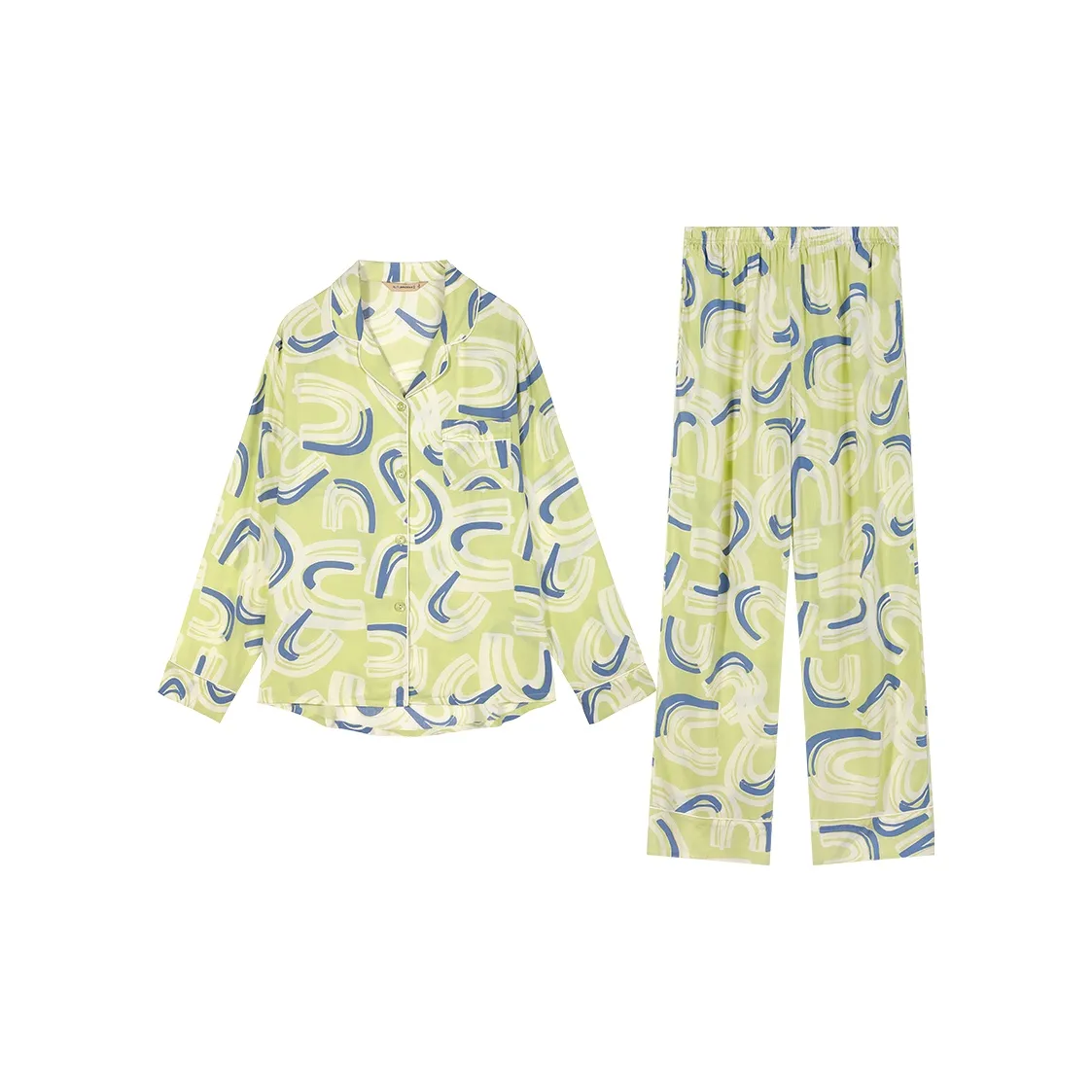 AUTUMNDEER Pajama Set Women's West Indian Spinach Juice