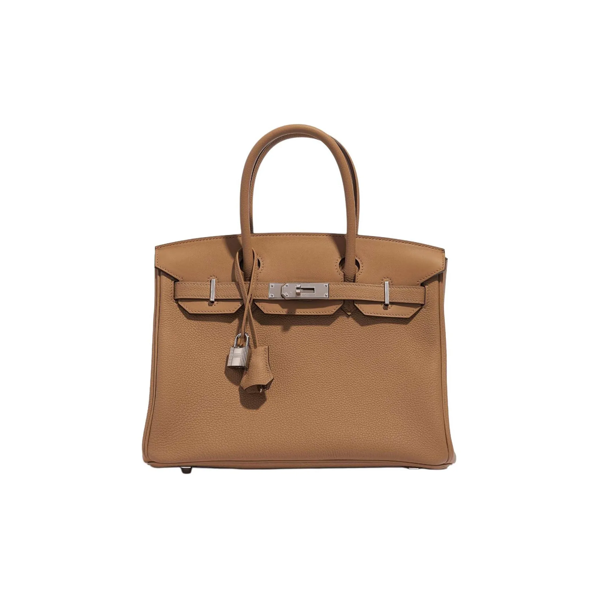 HERMES Birkin Togo Calfskin With Canvas And Swift Leather Tote Bag, Shopping Bag, Handbag Unisex Brown