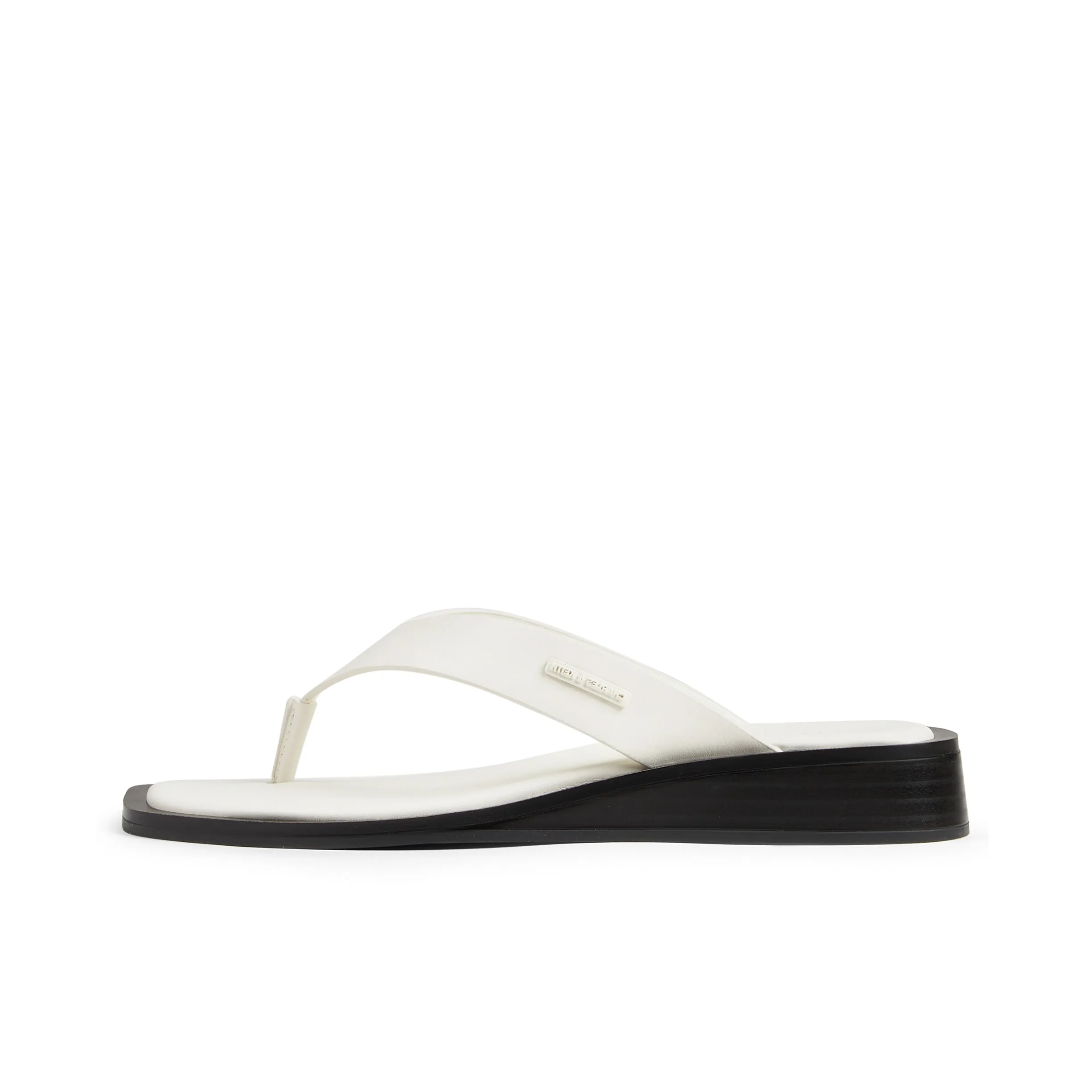 CHARLES&KEITH Composite Sole Slip Resistant Slide Slippers 2.8cm Women's Cream Milk White/Black