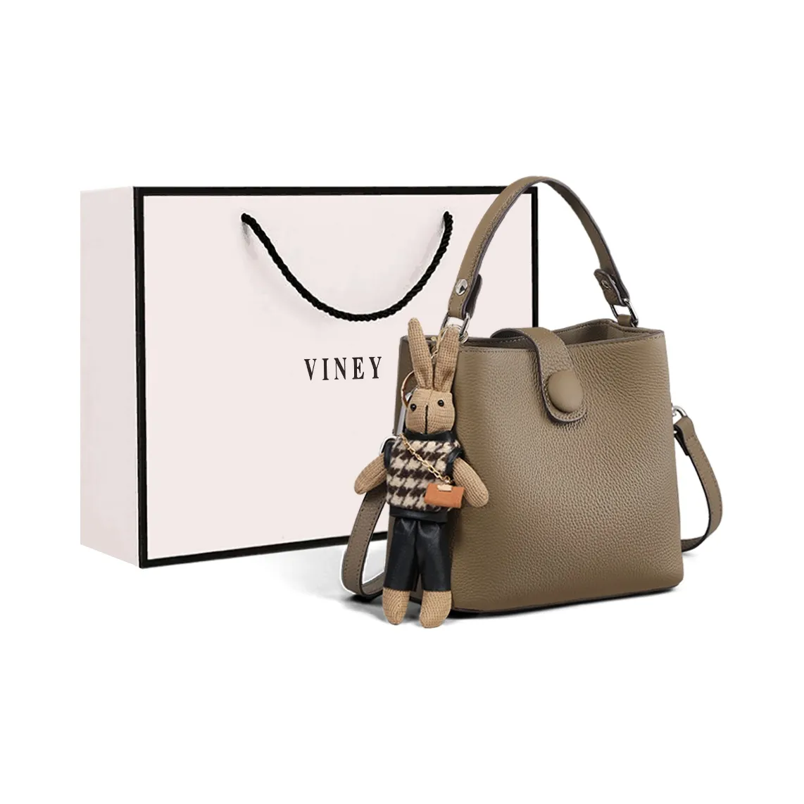 VINEY Коровья кожа Сумка Стандартная Женская Экрю Хаки